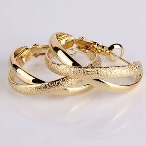 18k Gold Vermeil 9.25 Sterling Hoop Earrings 2”